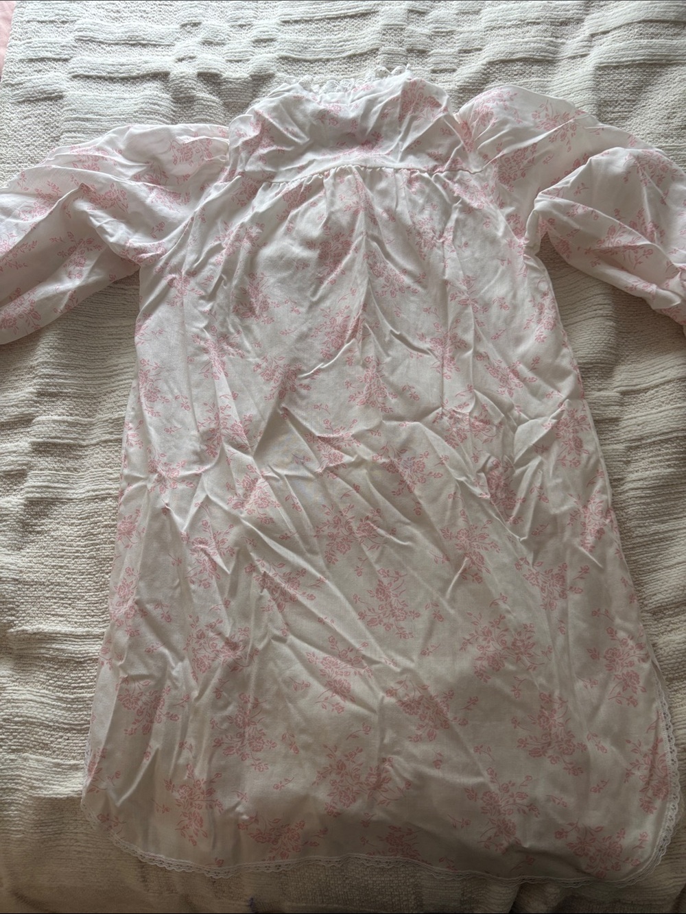 Miss Elaine Pink and White Floral Nightgown - Picture 10 of 12